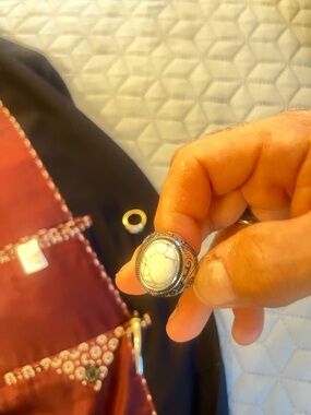 Two unisex Men's Silver-Tone White Stone Statement Ring size 8 for one price